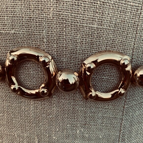 Vintage Gold Metallic Chain Boho Chic Statement Retro Hip Waist Belt - Picture 6 of 11